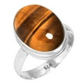 thumbnail image 1 of 925 Silver Ring For Women - Girls Brown Natural Tiger Eye Stone Silver Ring Size 10 June Birthstone Handmade Silver Ring Size 10 Gift For Mother On Easter 925 Gemstone Silver Jewelry, 1 of 6