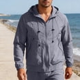 thumbnail image 2 of Rain Jacket Men with Zipper Pocket, Lightweight Quick-Dry Waterproof Raincoat, Mens Hooded Rain Jacket for Outdoor Sports Big and Tall M-4XL Gray, 2 of 9