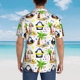 thumbnail image 3 of Lsque Penguins On The Beach pattern Hawaiian Shirt for Men, Unisex Summer Beach Casual Short Sleeve Button Down Shirts-3X-Large, 3 of 9