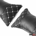 thumbnail image 5 of 2x Car Seat Neck Pillow Head Shoulder Rest Pad Black and White PU Leather, 5 of 6