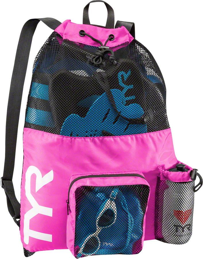 TYR Big Mesh Mummy Backpack-Pink-Swimming Mesh Bag Drawstring New 