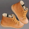 thumbnail image 1 of DPTALR Chaussure Plate Décontractée pour Femme en Cuir Rétro à Lacets avec Fermeture Éclair Latérale à Bout Rond, 1 of 4