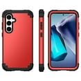 thumbnail image 2 of Dteck Case with Tempered Glass Screen Protector for Samsung Galaxy S25 ,Shockproof 3 Layer Heavy Duty Soft Silicone Rubber Bumper+Hard Plastic Hybrid Protective Cover,Red, 2 of 6