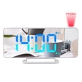 thumbnail image 3 of yeacher Modern LED Projection Alarm Clock with RGB Gradient, 180° Rotatable Display, Dual Alarms, Snooze Function, 6-Level Brightness, Mirror Finish, and Temperature Display - White (Battery Not, 3 of 7