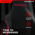 thumbnail image 6 of RESPAWN 110 Ergonomic Gaming Chair - Reclining Office Video Game Swivel Chair with Lumbar Support, Headrest, Heavy Duty, High Back, Racing Style Gaming Recliner Seat for Computer Gamer - Red, 6 of 7