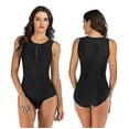 thumbnail image 1 of Maillot de Bain une Pièce à Manches Courtes avec Fermeture Éclair pour Femmes, 1 of 5