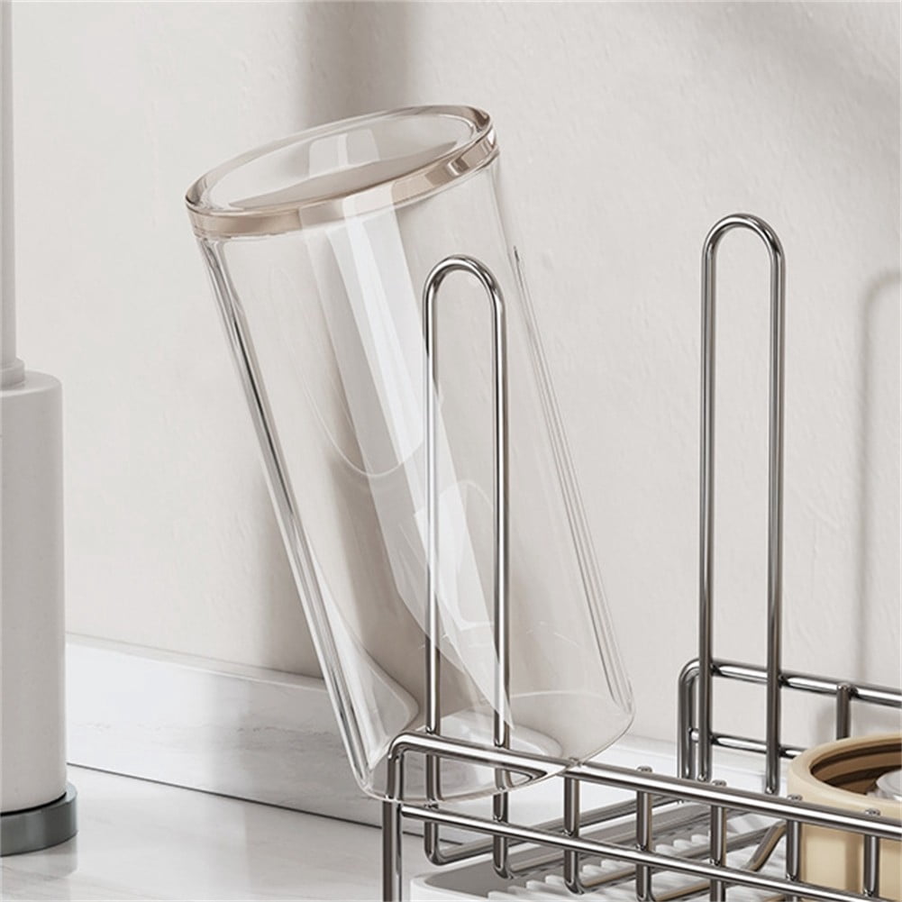 PASILI Stainless Steel Utensil Drying Rack Cup Holder For Kitchen Sink Counterorganizer