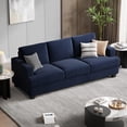 thumbnail image 2 of BLAZANT 89" Sofa Couch, 3 Seater Sofa with Suppleness Armrests, Corduroy Fabric Deep Seat Sofa with Upholstered Cushion& Backrests, Modern Comfy Couch for Living Room Apartment Office, 2 of 11