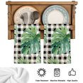 thumbnail image 5 of Green Monstera Leaves Kitchen Towels Set of 4, Black Check Tropical Summer Botanical Absorbent Dish Towels for Kitchen, Microfiber Hand Towel, Quick Drying Tea Towel for Cleaning Dishcloths, 5 of 7