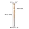 thumbnail image 2 of Uxcell 4Pack Mini Twist Drill Bit, 2.2mm Micro Engraving Drill Bits, High-Speed Steel 2.35mm Shank Titanium Coated, 2 of 5