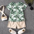 thumbnail image 4 of Vedolay Boys' Short Set Boys 2 Piece Outfits Print Short Sleeve Shirt and Shorts Set,Green 3-6 Months, 4 of 5
