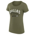 thumbnail image 2 of Women's G-III 4Her by Carl Banks Olive Dallas Stars Filigree Logo Fitted T-Shirt, 2 of 3
