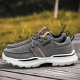thumbnail image 2 of Zapatos ortopédicos para caminar con cordones para hombre de color caqui para fascitis plantar, mocasines casuales de lona, zapatos cómodos para mayor amortiguación y alivio del dolor, 2 of 6