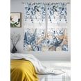 thumbnail image 3 of Blue Eucalyptus Coastal Sheer Curtains 63 Inch Length 2 Panels Set Window Treatments, Beach Starfish Shell Nautical Retro Rod Pocket Semi Curtains for Living Room/Bedroom/Kitchen Décor, 104"W x 63"L, 3 of 7