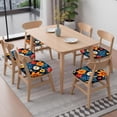 thumbnail image 6 of Colorful Floral Pattern Seat Covers for Dining Room Chairs Set Of 6,Stretch Printed Washable Chair Seat Cover with Elastic Ties and Button,Removable Waterproof Couch Cushion Covers, 6 of 6