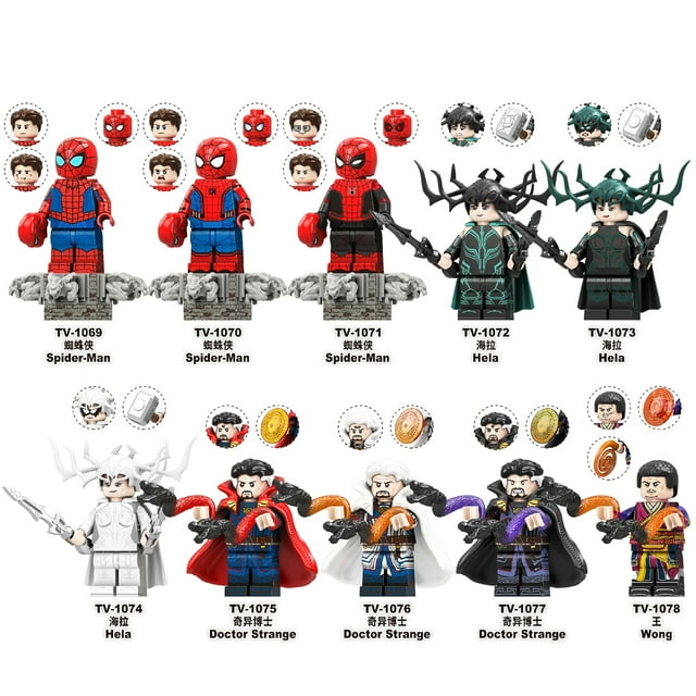 10 Figuras de Bloques de Construcción Súper Héroes, Juguetes Militares de ABS con Accesorios para Niños
