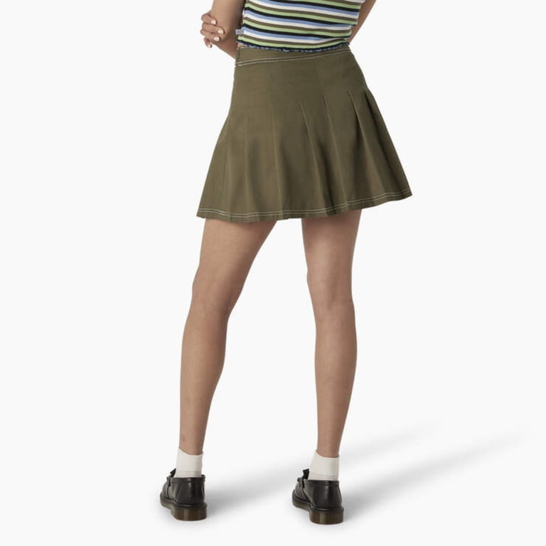 Dickies Women's Twill Pleated Skirt, Military Green, 34 - Walmart.com