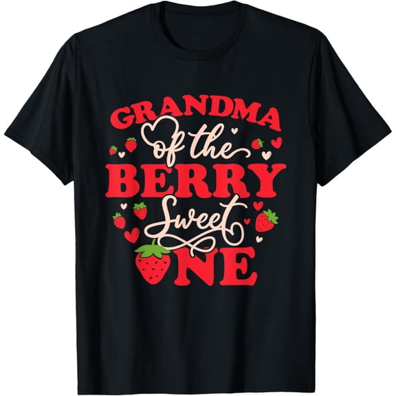 Vintage Strawberry Grandma Of The Berry Sweet One First Birthday 1St T-Shirt Unisex S-5XL Hot Trending Shirt, Vintage Birthday Gift