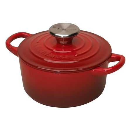 Enameled Cast Iron Mini Cocotte with Lid, 1/3 qt., Cerise