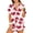 J-Red Floral, variant on UVN Pajamas Sets for Women Short Sleeve Button Down Tops and Ruffle Shorts 2 Piece Outfit Satin Silk Pjs Sleepwear Loungewear