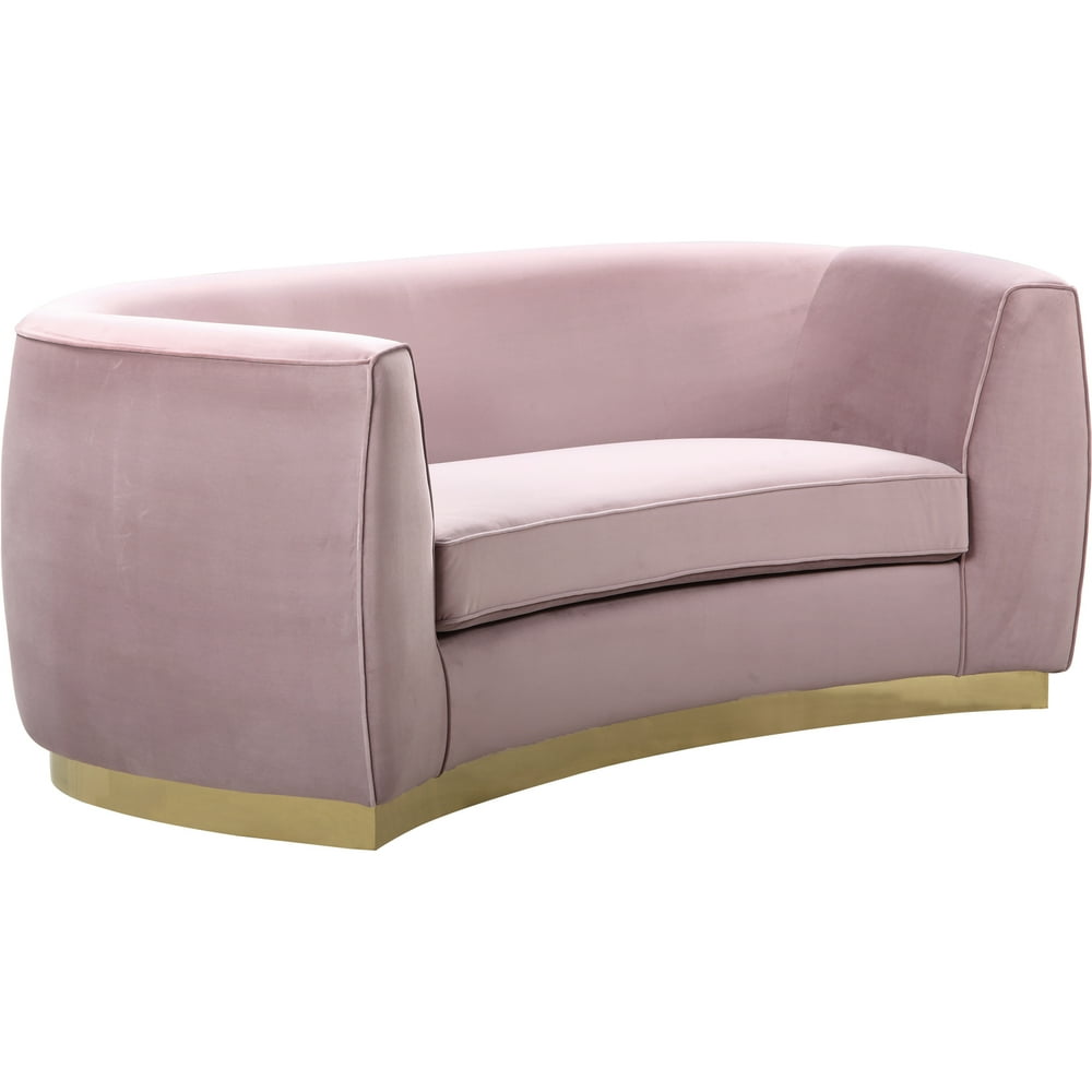 Julian Pink Velvet LoveseatColorPink Velvet,FinishGold,Style