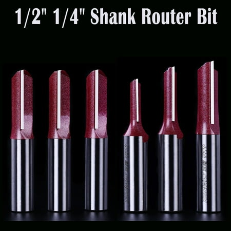 

SENRISE 1/2 and 1/4 Router Bit for Hand Making Woodworking Cutting Edge Diameter 6-30mm Red/Blue