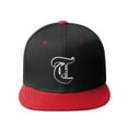 thumbnail image 2 of Daxton Classic Snapback Old English A to Z Numbers Initials Flat Bill Visor Cap-Black Red Hat, Letter T, 2 of 3