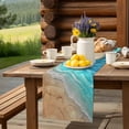 thumbnail image 6 of Table Runner Ocean Wave Table Decoration for Kitchen Dinning Ombre Turquoise Beach Table Decoration for Indoor Outdoor Party Wedding Decor 13x90inch, 6 of 7