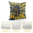 thumbnail image 4 of PRATYUS Navy Blue Yellow Dahlia Throw Pillow Covers Teal Gray Floral Cushion Covers Modern Home Decorative Soft Plush Cushion Cases for Bed Couch Sofa Living Room Co 24x24in, 4 of 5