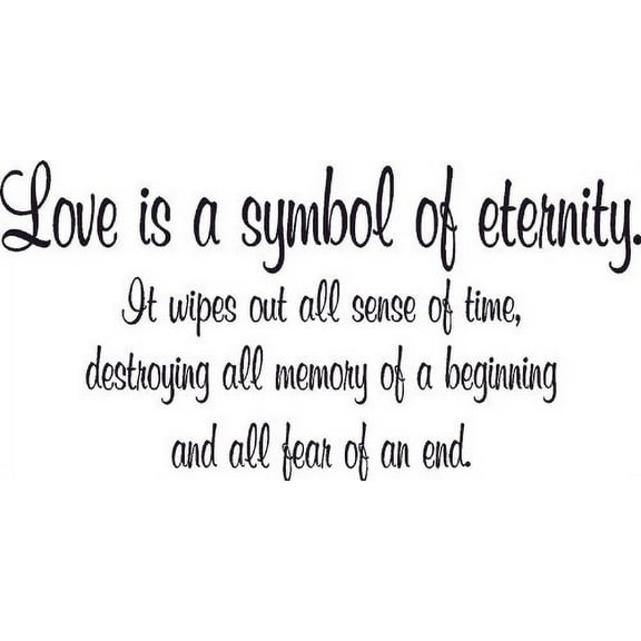 Love Is a Symbol of Eternity Vinyl Wall Art, Quote, Wipes Out Time. Love Quotes. Our Inspirational Christian Scripture Bible Verse Inspired Wall Decals Are Made in the Usa.