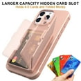 thumbnail image 3 of Designed for iPhone 16 Pro Wallet Phone Case,With Card Holder(Store 4-5 Cards),For Women Men,Flip Kickstand,With Mirror,Shockproof Heavy Duty Rugged Large Storage Phone Case,Rosegold, 3 of 7