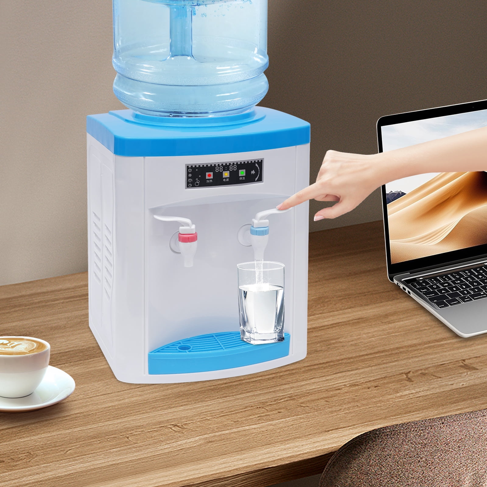 Peakora Hot/Cold Water Dispenser with 194℉ Heating Power 46℉ Cooling Power Portable Desktop White and Blue Top Loading Water Dispenser for Both Home and Commercial Places