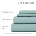 thumbnail image 3 of Noble Linens 4 Piece Solid Microfiber Bed Sheet Set, Ocean, King, 3 of 11