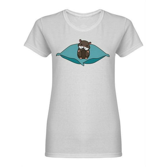 Hamster On A Pillow Shaped T-Shirt Women -Image by Shutterstock, Female Small
