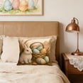 thumbnail image 6 of Pillow Covers 18x18, Easter Decorations Throw Pillow Covers with Bunny Pattern, Spring Decor for Home Bedroom Couch Cushion Cover, 6 of 7