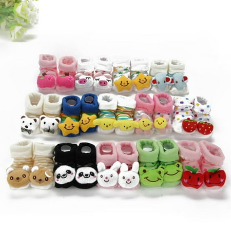 Cartoon Kid Newborn Baby Girl Boy Socks Slipper Shoes Boots Booty Booties (Best Baby Slipper Socks)