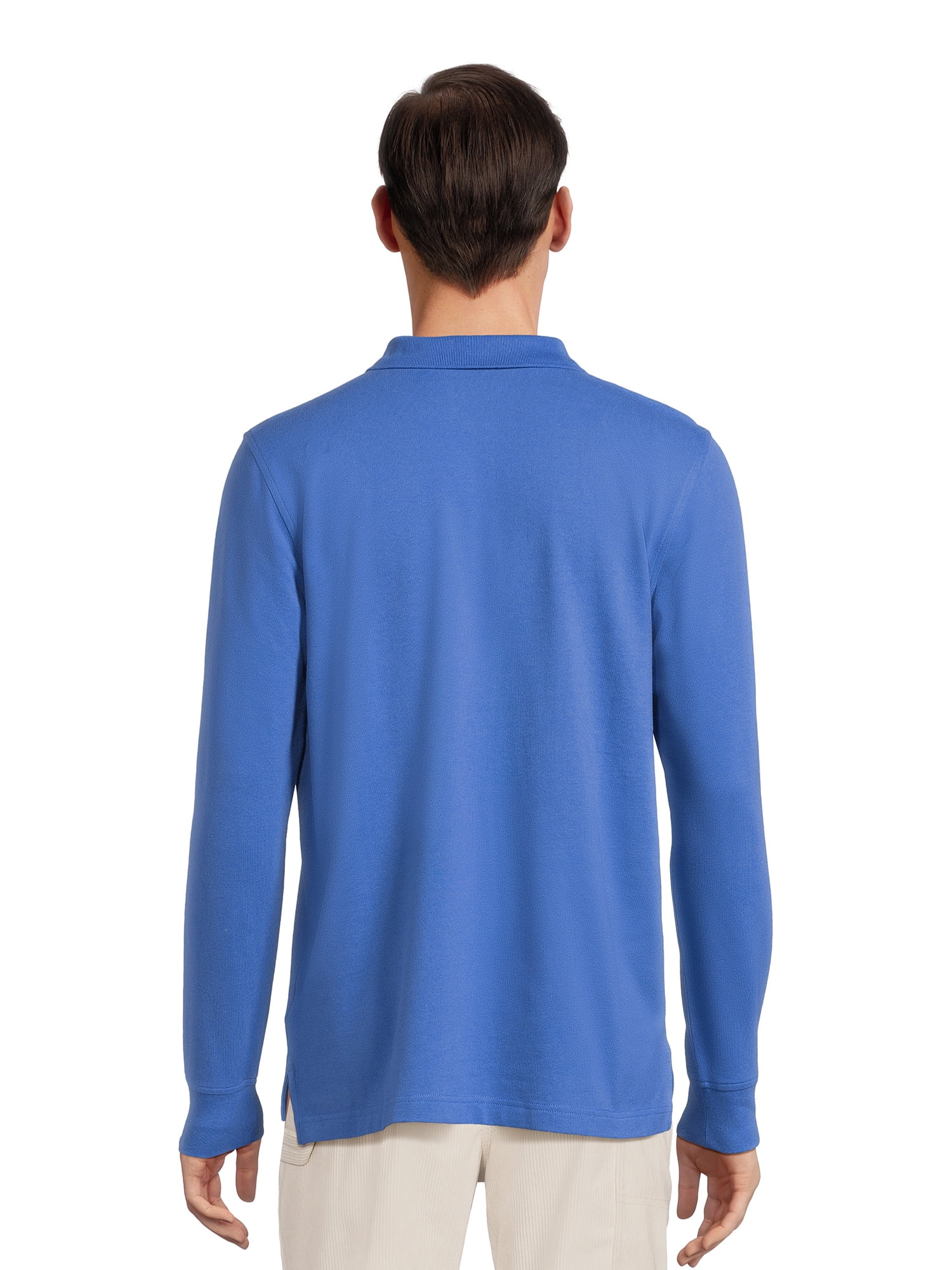 George Men's Pique Polo Shirt with Long Sleeves, Sizes S-3XL