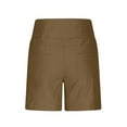 thumbnail image 4 of Womens Bermuda Long Shorts High Waist Stretch Knee Length Shorts Summer Walking Athletic Straight Pants Brown, 2XL, 4 of 7