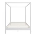 thumbnail image 1 of Solid Wood Queen Size Canopy Bed Frame,Four Poster Platform Bed with Slats Support, No Box Spring Needed, Natural Wood Grain Finish for Modern Bohemian Bedrooms,Space-Saving Bedroom Furniture, 1 of 6