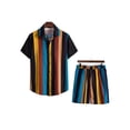 thumbnail image 2 of Yuemengxuan Men’ s Wear-Resistant  Floral Print Turn-Down Collar Short Sleeve Shirt+ Short Pants, 2 of 7