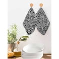 thumbnail image 2 of Black Morocco Kitchen Dish Towels for Drying Dishes Set of 2, Traditional Tribal Abstract Geometric Art Waffle Weave Microfiber Hand Tea Bathroom Towels Quick Dry & Absorbent Towel 12x12, 2 of 7