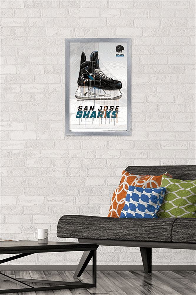 NHL San Jose Sharks - Drip Skate 21 Wall Poster, 14.725" x 22.375", Framed
