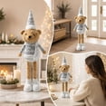 thumbnail image 6 of VORJELT Retractable Leg Christmas Bear Decor - Soft Stuffed Figurine with Adjustable Legs, Cute Holiday Ornament for Fireplace, Shelf & Table - Ideal Winter Gift for Family & Friends E, 6 of 7