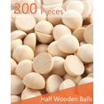thumbnail image 1 of 200 Uds. De bolas para manualidades, bolas de madera naturales, cuentas de madera divididas sin terminar para proyectos de bricolaje y suministros para manualidades, 1 of 2