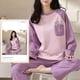 thumbnail image 2 of Pijamas de poliéster con lunares para mujer, ropa de dormir de manga larga, conjuntos de ropa para el hogar, ropa de dormir informal de dibujos animados, talla 5XL, primavera y otoño, 2 of 4