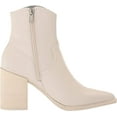 thumbnail image 6 of Steve Madden Cate Bone Leather Block Heel Pointed Toe Pull On Fashion Ankle Boot (Bone Leather, 8.5), 6 of 9