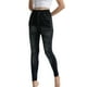thumbnail image 1 of Leggings elásticos de cintura alta con estampado de rayas imitación denim para mujer - Pantalones térmicos de poliéster para senderismo y yoga, 1 of 7