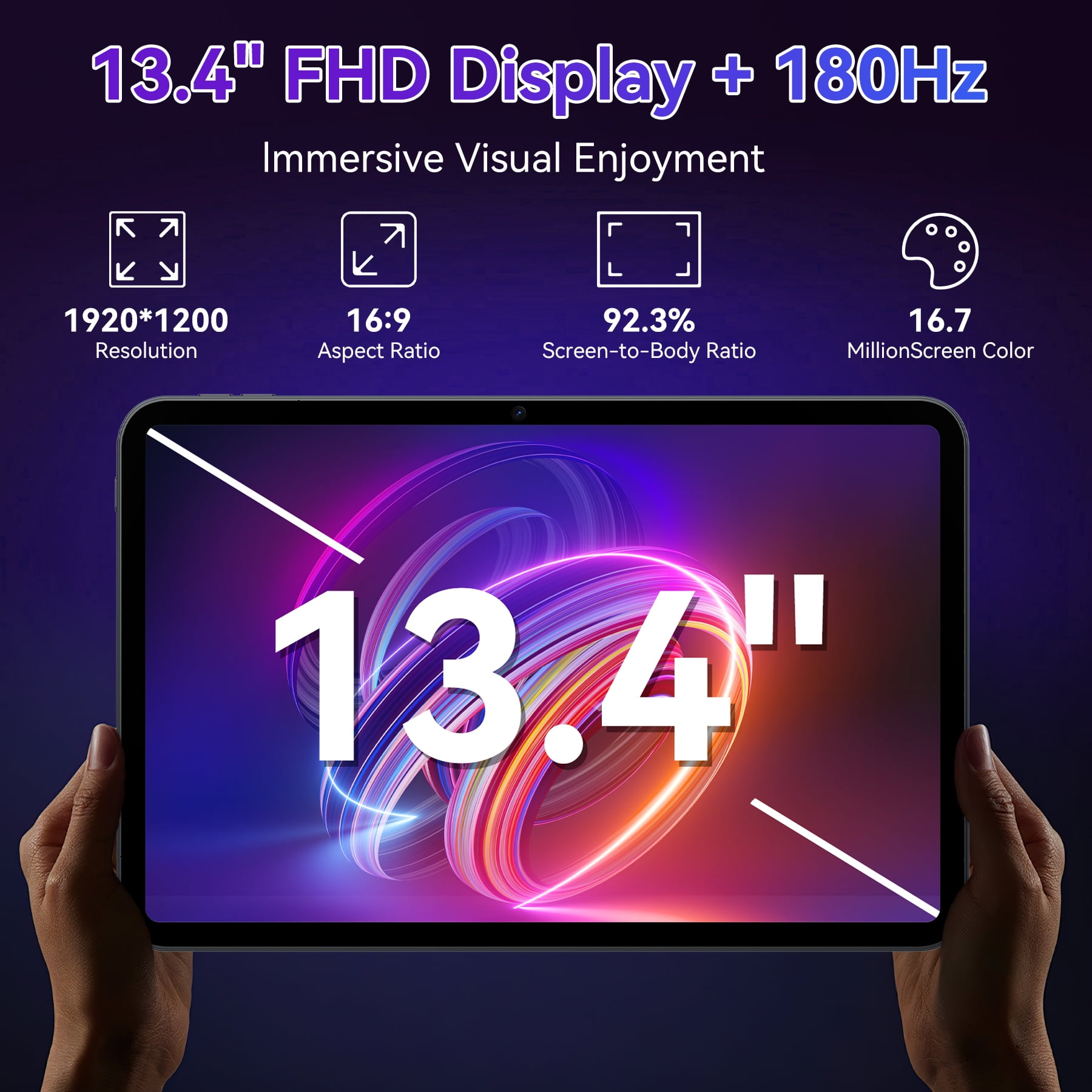Latest Android 15 Tablets T60 Pro , 13.4 Inch IPS Display, 24GB