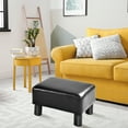 thumbnail image 3 of Gymax PU Leather Ottoman Rectangular Footrest Small Stool w/ Padded Seat Black, 3 of 10