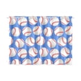 thumbnail image 3 of MKHERT Baseball Balls Window Curtain Kitchen Curtain 26x39 inch,Two Piece, 3 of 3